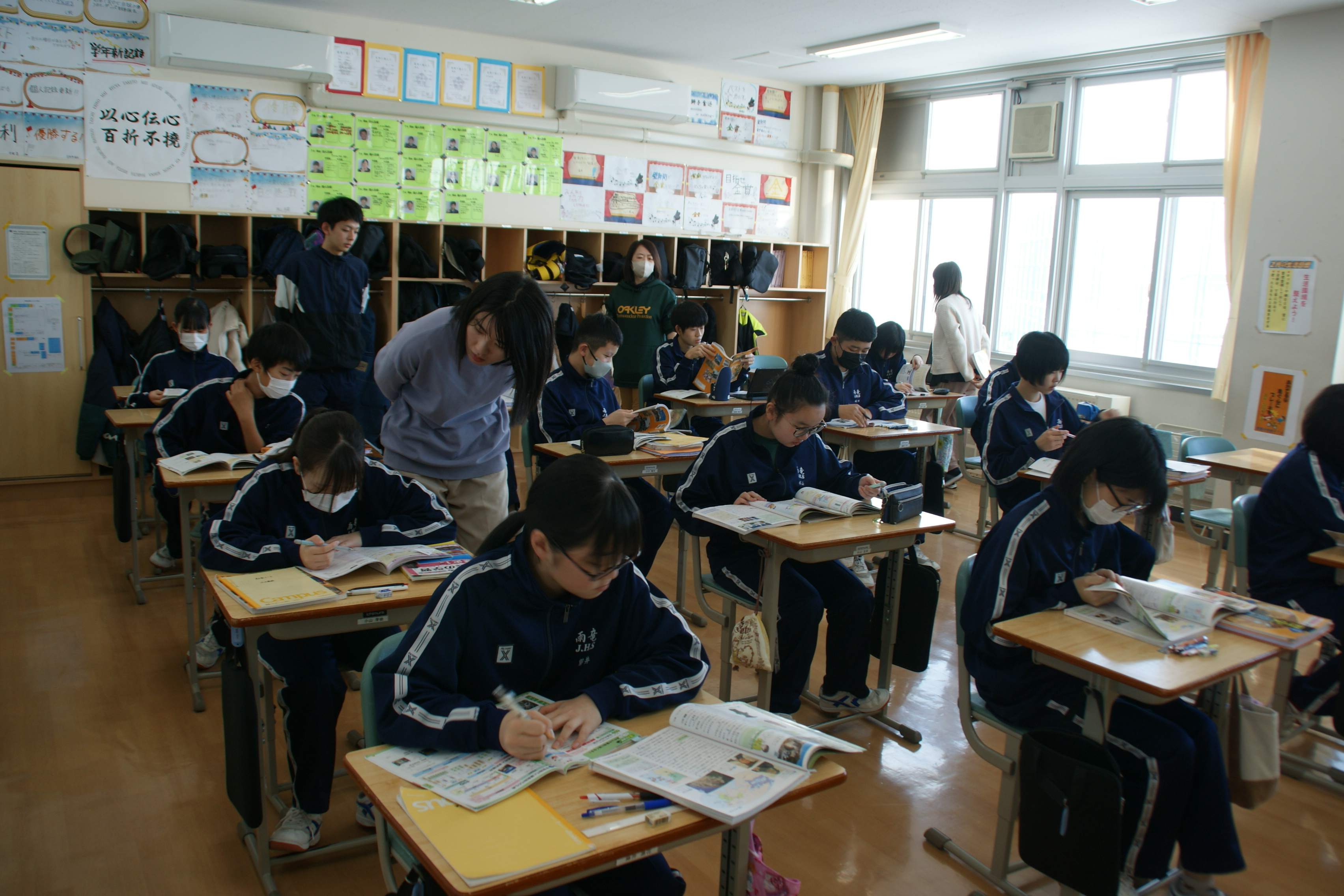 今日の1年生朝学習風景