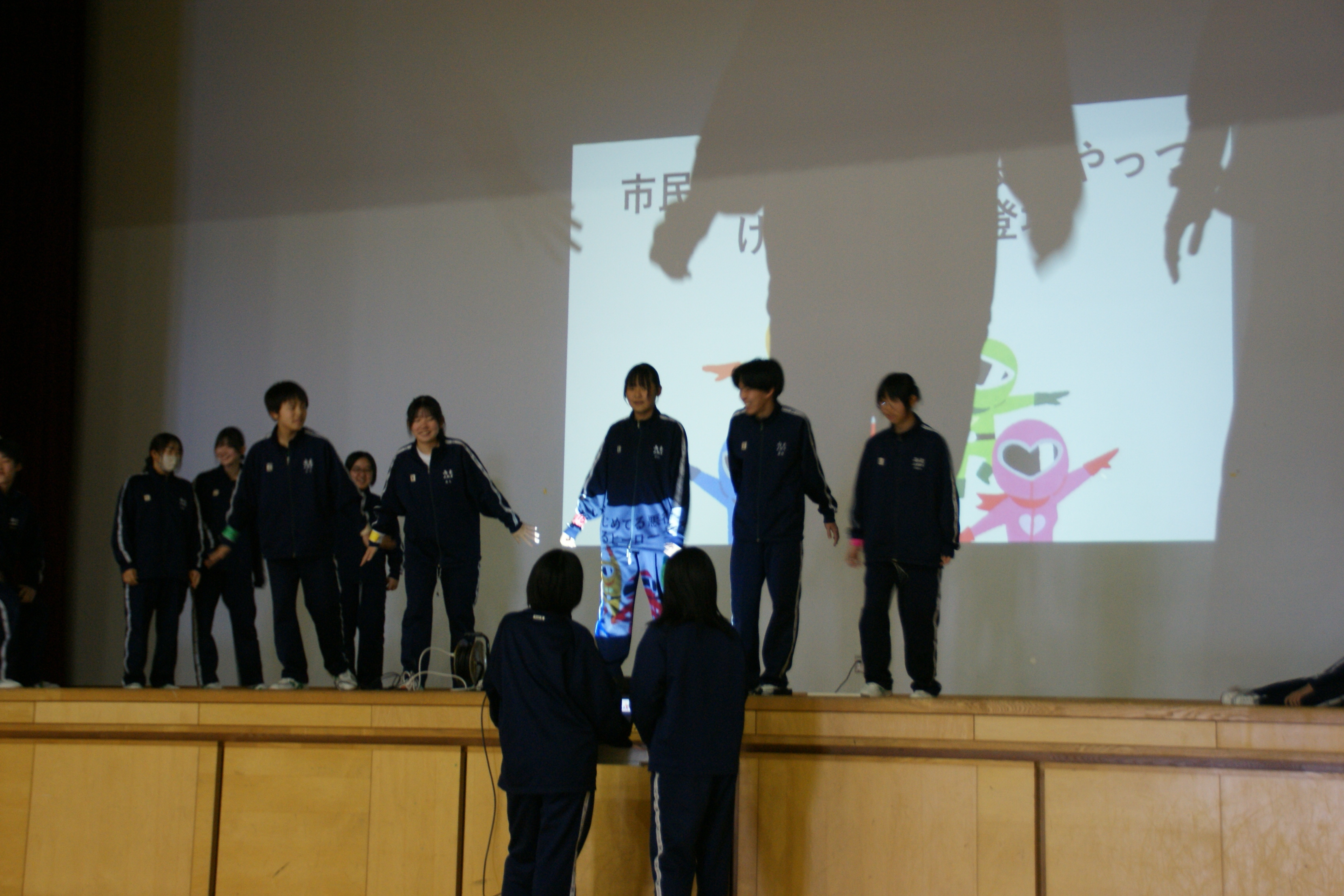 ステージで練習