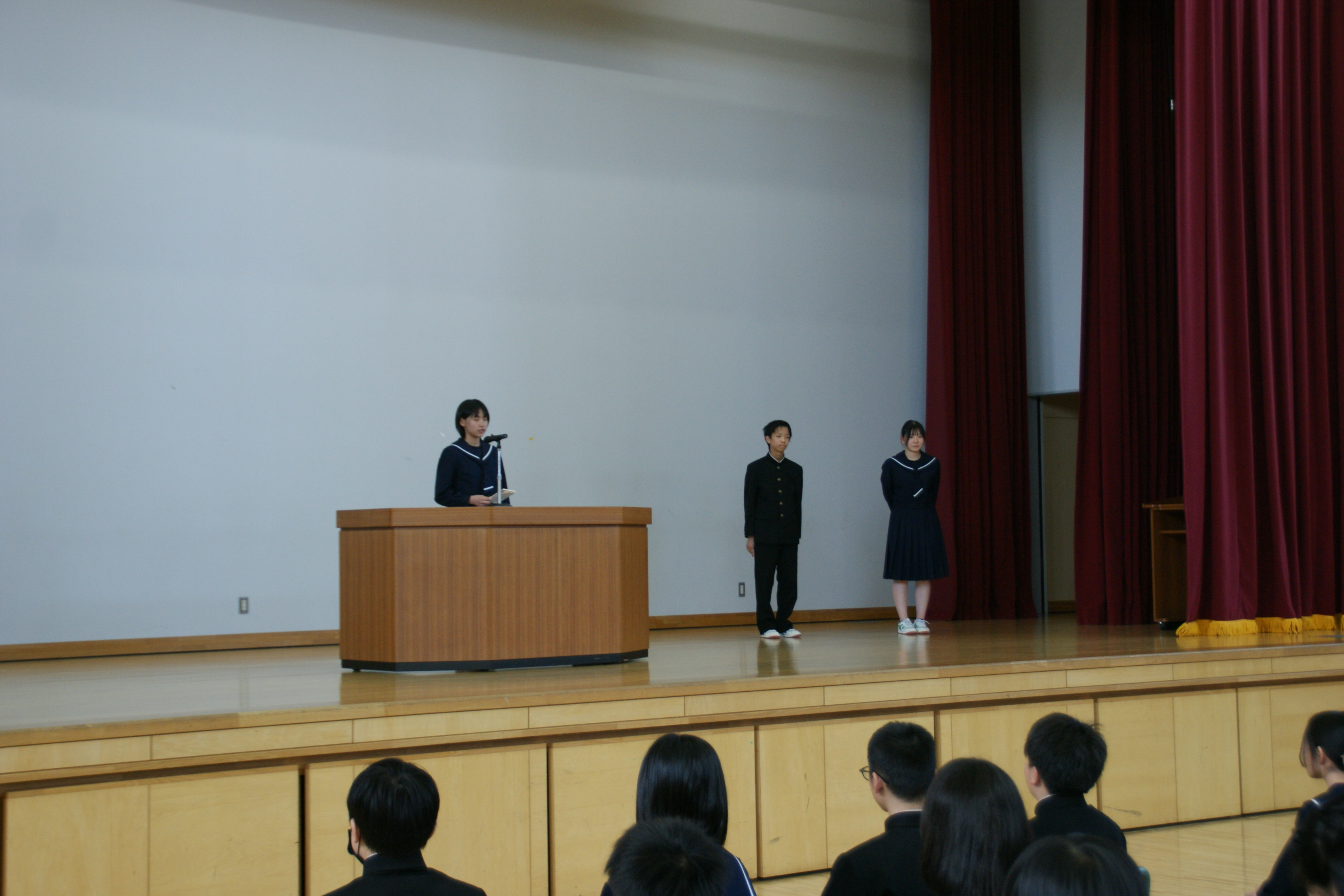 各学級代表の挨拶