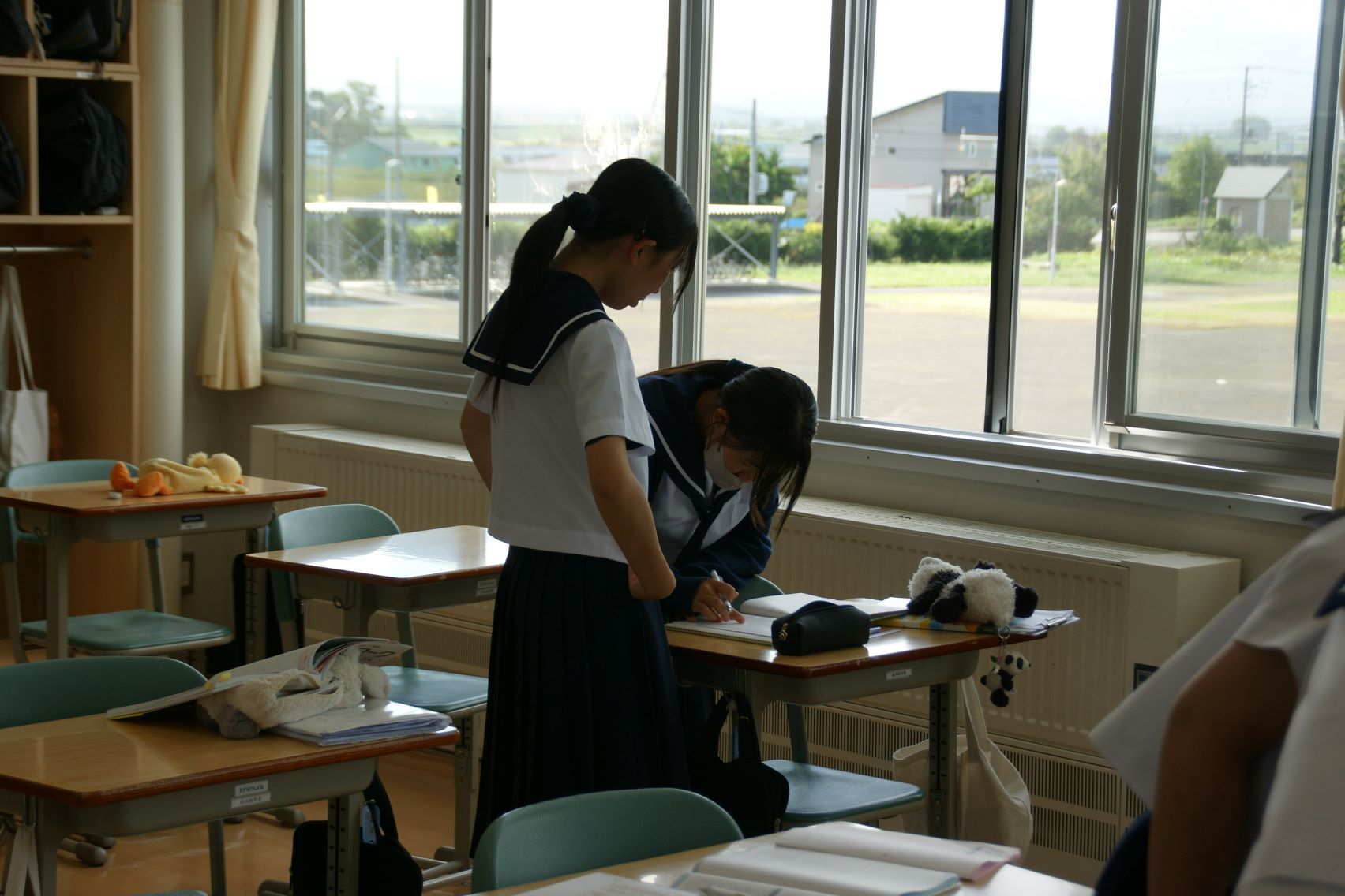 テスト勉強している3年生.JPG