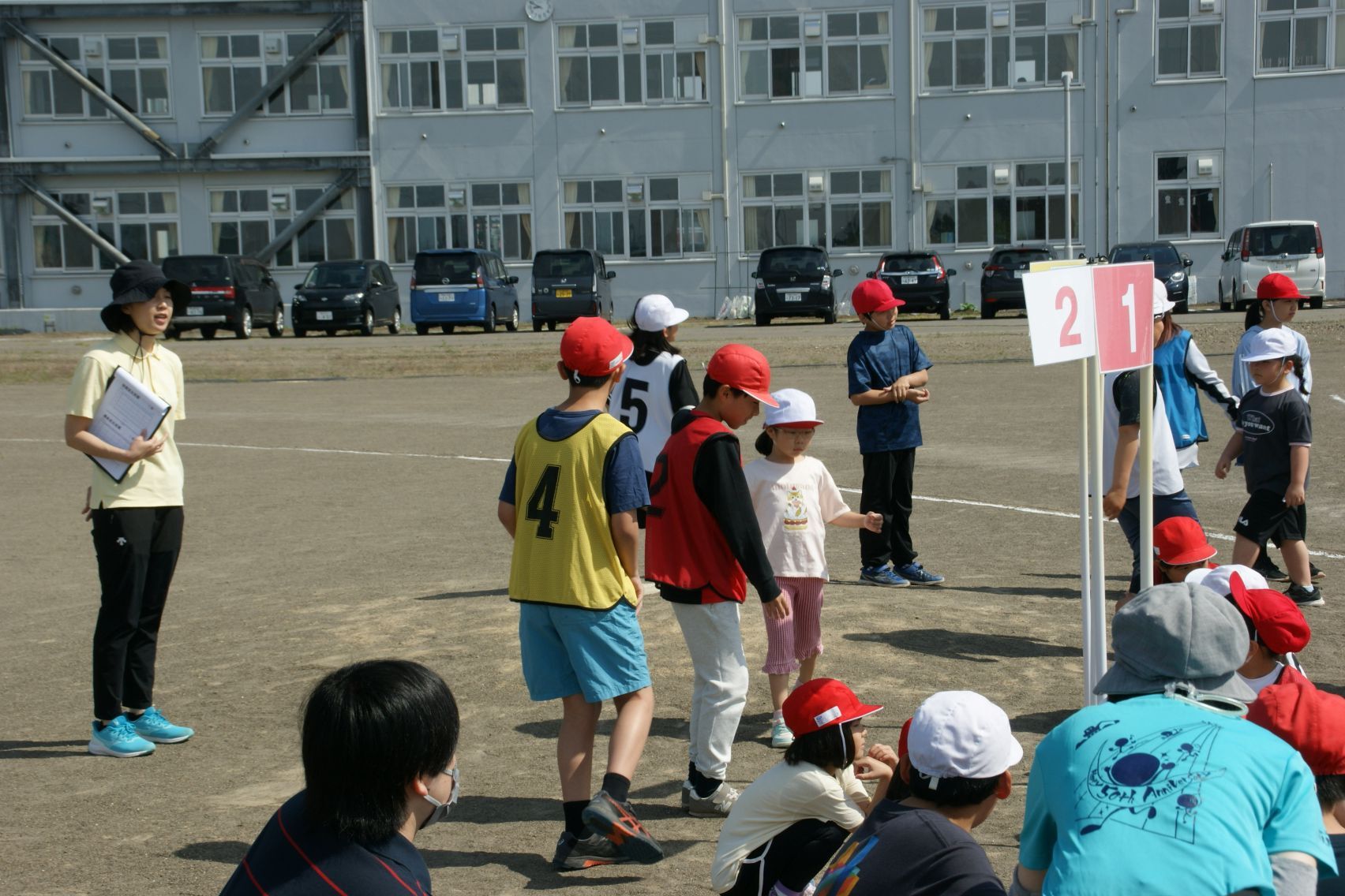 ゴールの着順係.JPG